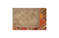 Vintage perski dywan patchwork z wełny 160x230cm ręczny kilim