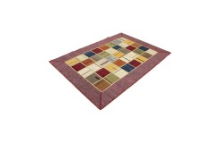 Vintage perski dywan patchwork z wełny 140x200cm ręczny kilim