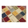 Vintage perski dywan patchwork z wełny 140x200cm ręczny kilim
