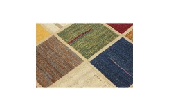 Vintage perski dywan patchwork z wełny 140x200cm ręczny kilim