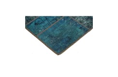 Vintage perski dywan patchwork z wełny 170x240cm ręczny kilim