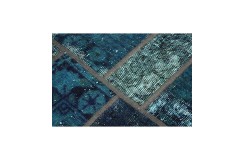 Vintage perski dywan patchwork z wełny 170x240cm ręczny kilim