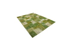 Vintage perski dywan patchwork z wełny 220x320cm ręczny kilim