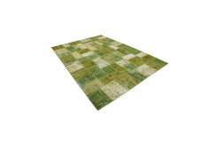 Vintage perski dywan patchwork z wełny 220x320cm ręczny kilim