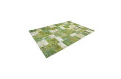 Vintage perski dywan patchwork z wełny 220x320cm ręczny kilim