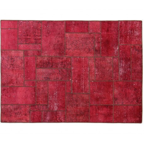 Dywan Kilim podszywany Retro Vintage Patchwork, czerwony 180x240cm Iran