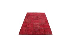 Vintage perski dywan patchwork z wełny 170x240cm ręczny kilim