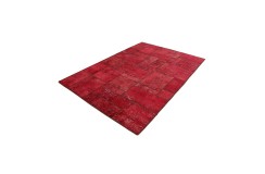 Vintage perski dywan patchwork z wełny 170x240cm ręczny kilim