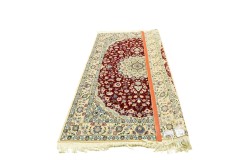 Ręcznie tkany dywan Nain 9la Habibian z Iranu 130x200cm czerwony