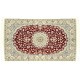 Gęsto ręcznie tkany dywan Nain 9la Habibian z Iranu wełna + jedwab 130x200m czerwony