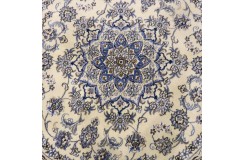 Nain 12lah Kashmiri gęsto ręcznie tkany dywan z Iranu wełna + jedwab ok 200x200cm beżowy okrągły