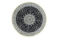 Ręcznie tkany dywan Nain 9la z Iranu 100% wełna i jedwab 260x260cm pomarańczowy perski okrągły