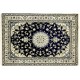 Nain gęsto ręcznie tkany dywan z Iranu wełna + jedwab ok 170x240cm granatowy majestatyczny