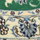 Nain gęsto ręcznie tkany dywan z Iranu wełna + jedwab ok 150x150cm zielony okrągły