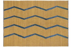 Żółty dwupoziomowy dywan kilim Fars Mazandaran z Iranu 225x320cm 100% wełna dwustronny nowoczesny