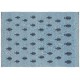 Niebieski dwupoziomowy dywan kilim Fars Mazandaran z Iranu 200x290cm 100% wełna dwustronny nowoczesny
