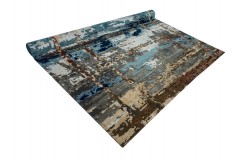 Jedwabny dywan z Nepalu 250x300cm w stylu abstrakcyjnym
