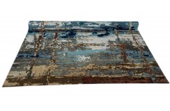 Jedwabny dywan z Nepalu 250x300cm w stylu abstrakcyjnym