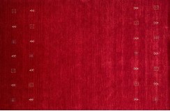 Gładki 100% wełniany dywan Gabbeh Loribaft Handloom czerwony 140x200cm etniczne wzory