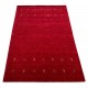 Gładki 100% wełniany dywan Gabbeh Loribaft Handloom czerwony 140x200cm etniczne wzory