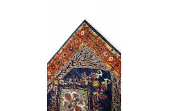 Dywan Ziegler fine Ariana style 100% wełna kamienowana ręcznie tkany luksusowy 160x210cm granatowy