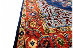 Dywan Ziegler fine Ariana style 100% wełna kamienowana ręcznie tkany luksusowy 160x210cm granatowy