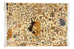 Dywan Ziegler Khorjin Arijana Shaal Gabbeh drzewa, zwierzęta 100% wełna kamienowana ręcznie tkany luksusowy 100x150cm