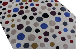 Kolorowy designerski nowoczesny dywan wełniany kwadrat 200x200cm Indie 2cm gruby beżowe tło