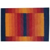 Czerwono-niebieski designerski nowoczesny dywan wełniany ok 160x230cm Indie 2cm gruby