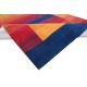 Czerwono-niebieski designerski nowoczesny dywan wełniany ok 160x230cm Indie 2cm gruby