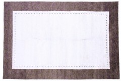 Salonowy gruby, ciepły dywan gabbeh 200x300cm wełna argentyńska kremowo-bakłażanowy, Indie