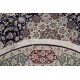 Ręcznie tkany dywan Nain 9la z Iranu 100% wełna i jedwab 200x200cm granatowy perski okrągły
