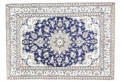 Nain gęsto ręcznie tkany dywan z Iranu wełna + jedwab ok 150x215cm zielony majestatyczny