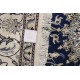 Nain gęsto ręcznie tkany dywan z Iranu wełna + jedwab ok 150x215cm granatowy majestatyczny
