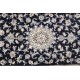 Nain gęsto ręcznie tkany dywan z Iranu wełna + jedwab ok 150x215cm ciemny majestatyczny