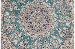 Ręcznie tkany dywan Nain 9la Habibian z Iranu 150x150cm okrągły