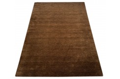 Gładki 100% wełniany dywan Gabbeh Handloom brązowy 200x300cm bez wzorów