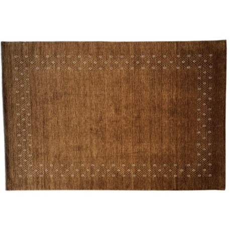 Gładki 100% wełniany dywan Gabbeh Handloom brązowy 200x300cm bez wzorów