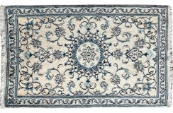 Nain 12lah Kashmar gęsto ręcznie tkany dywan z Iranu wełna + jedwab ok 85x140cm beżowy majestatyczny