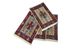 Komplet 4 ręcznie tkanych dywanów - chodniczków perskich Mud 40x60cm, wełna i jedwab, Iran