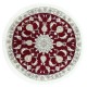 Nain gęsto ręcznie tkany dywan z Iranu wełna + jedwab ok 100x100cm czerwony okrągły