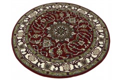 Dywan Persian 100% wełniany 150x150cm z Indii tradycyjny czerwony, okrągły
