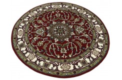 Dywan Persian 100% wełniany 150x150cm z Indii tradycyjny czerwony, okrągły