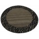 Nowoczesny brązowy dywan zebra do salonu 100% wełniany tafting 150x150cm okrągły