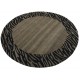 Nowoczesny brązowy dywan zebra do salonu 100% wełniany tafting 150x150cm okrągły