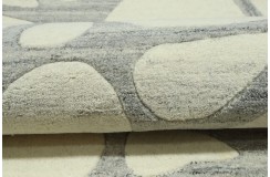 100% wełniany dywan beżowy nowoczesny tuftowany 150x150cm okrągły