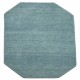 Nowoczesny niebieski dywan do salonu 100% wełniany tafting 120x180cm owalny ośmiokątny gładki