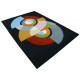 Nowoczesny czarny, kolorowuy dywan do salonu 100% wełniany tafting 160x230cm unikatowy design
