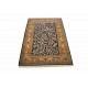 Perski luksusowy dywan KOM (GHOM) ręczne tkany 140x220cm 100% wełna kwatowy gustowny niebieski