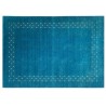 Gładki 100% wełniany dywan Gabbeh Loribaft Handloom turkusowy 170x240cm etniczne wzory